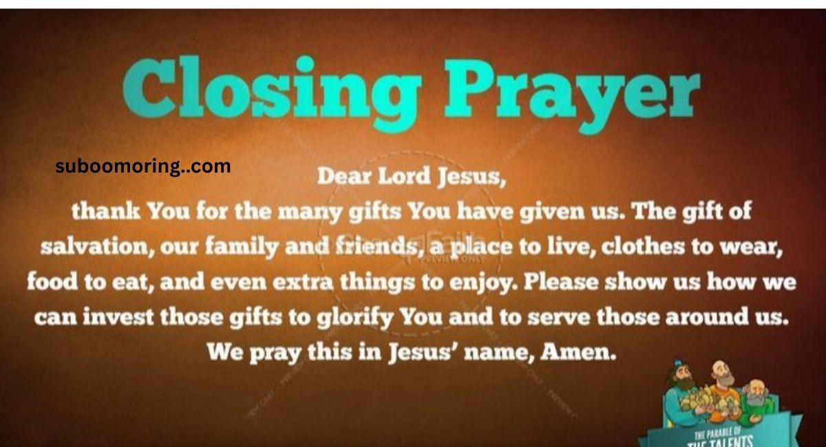 Closing Prayer For Sunday School